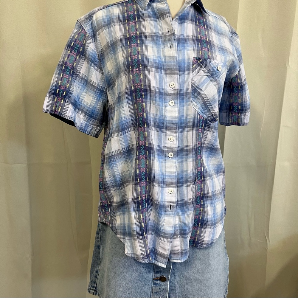 Cabincreek Blue Plaid Short Sleeve Shirt